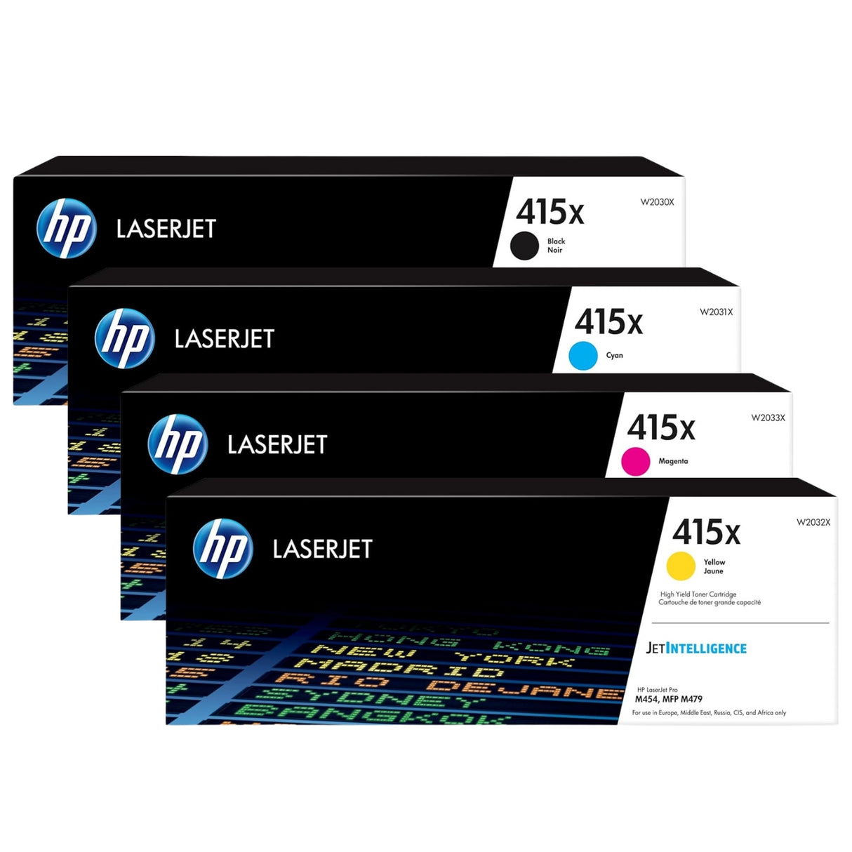 HP 415X Black Cyan Magenta Yellow Original LaserJet Toner Cartridges Multipack