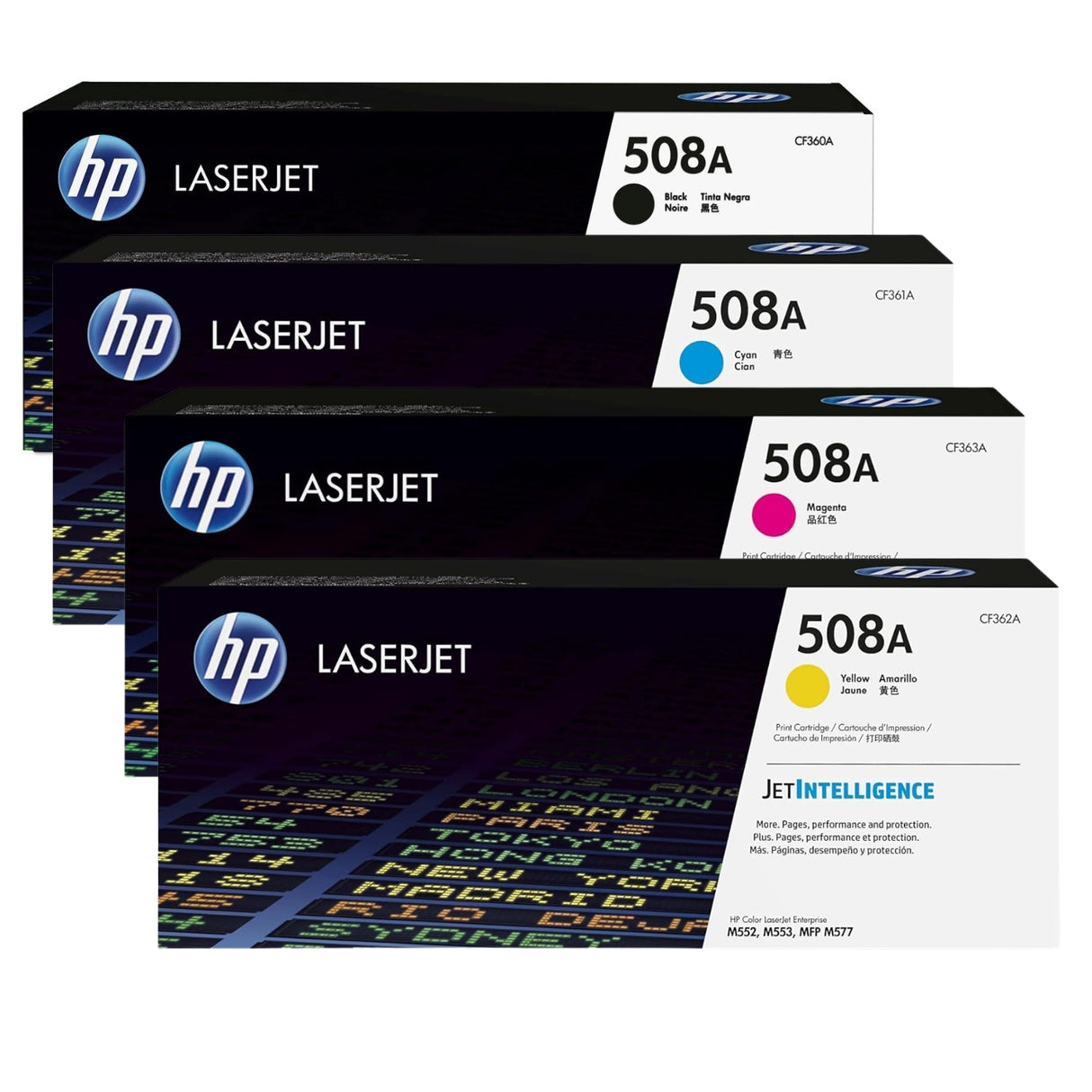 HP 508A Black Cyan Magenta Yellow Original LaserJet Toner Cartridges Multipack