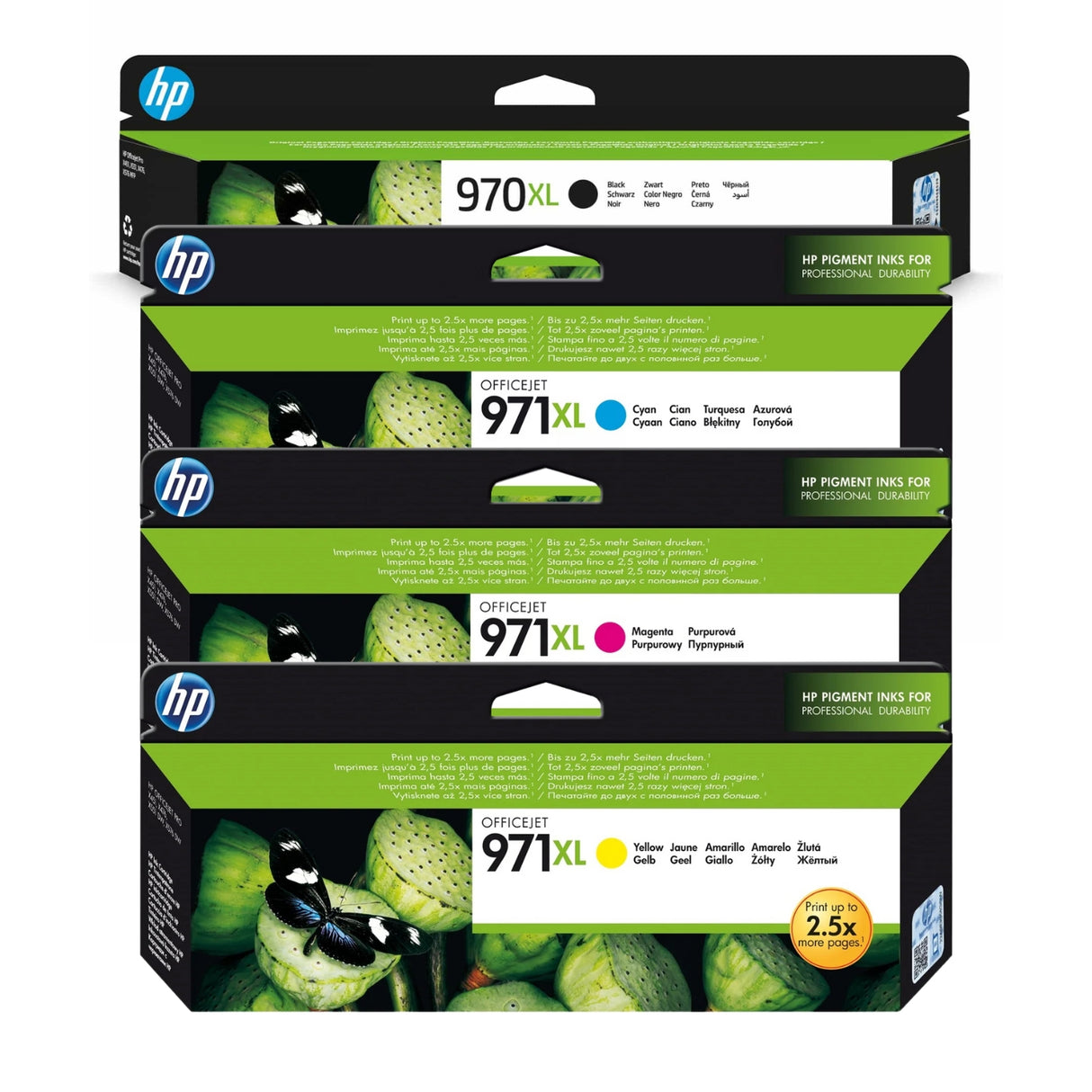 HP 970XL Black 971XL Cyan Magenta Yellow Original Ink Cartridges Multipack