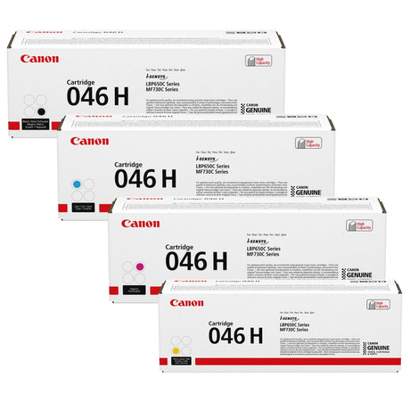 Canon 046H High Yield Black Cyan Magenta Yellow Toner Cartridges Multipack