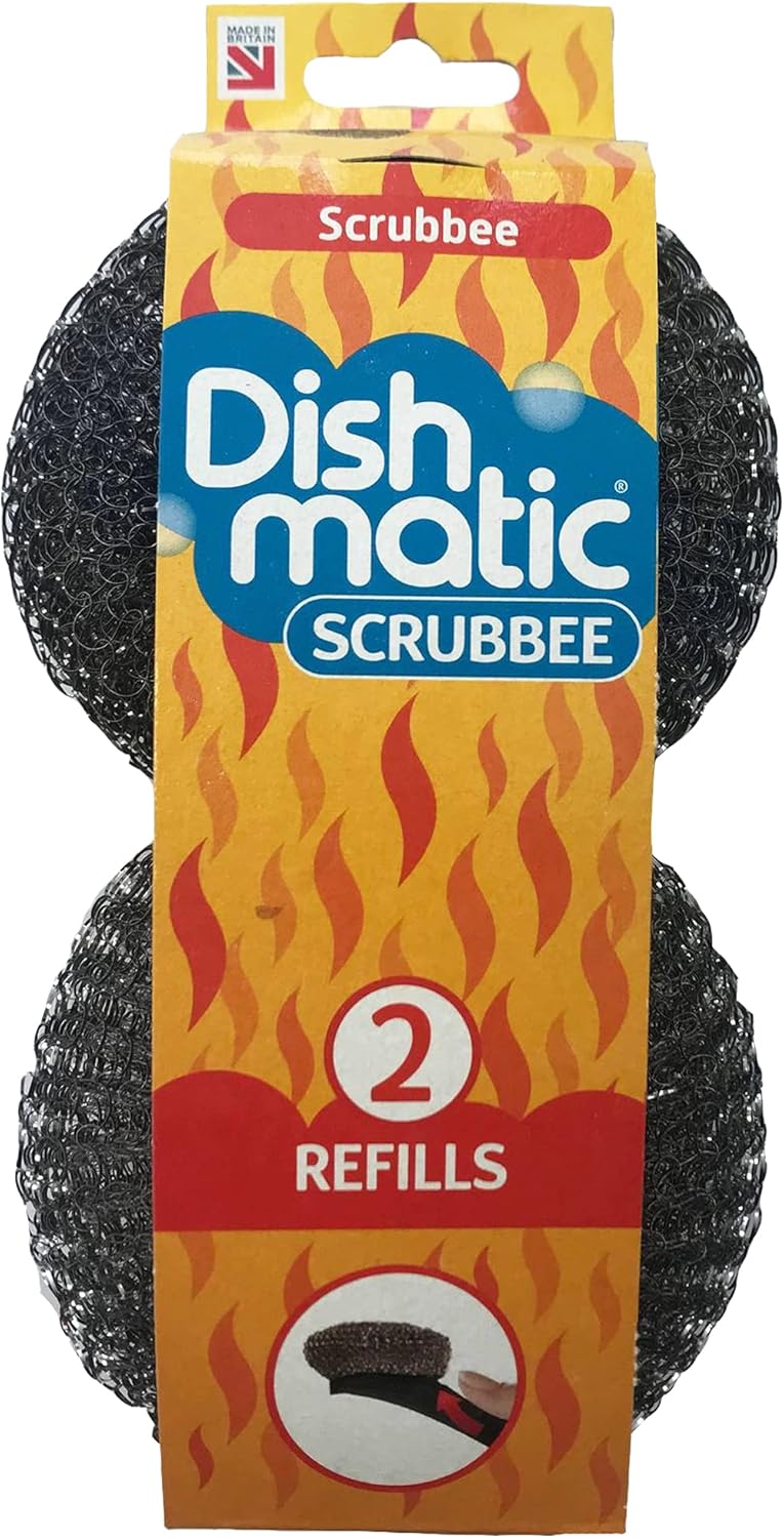 Dishmatic Scrubbee Stainless Steel Scourer Head Refills - Pack of 2