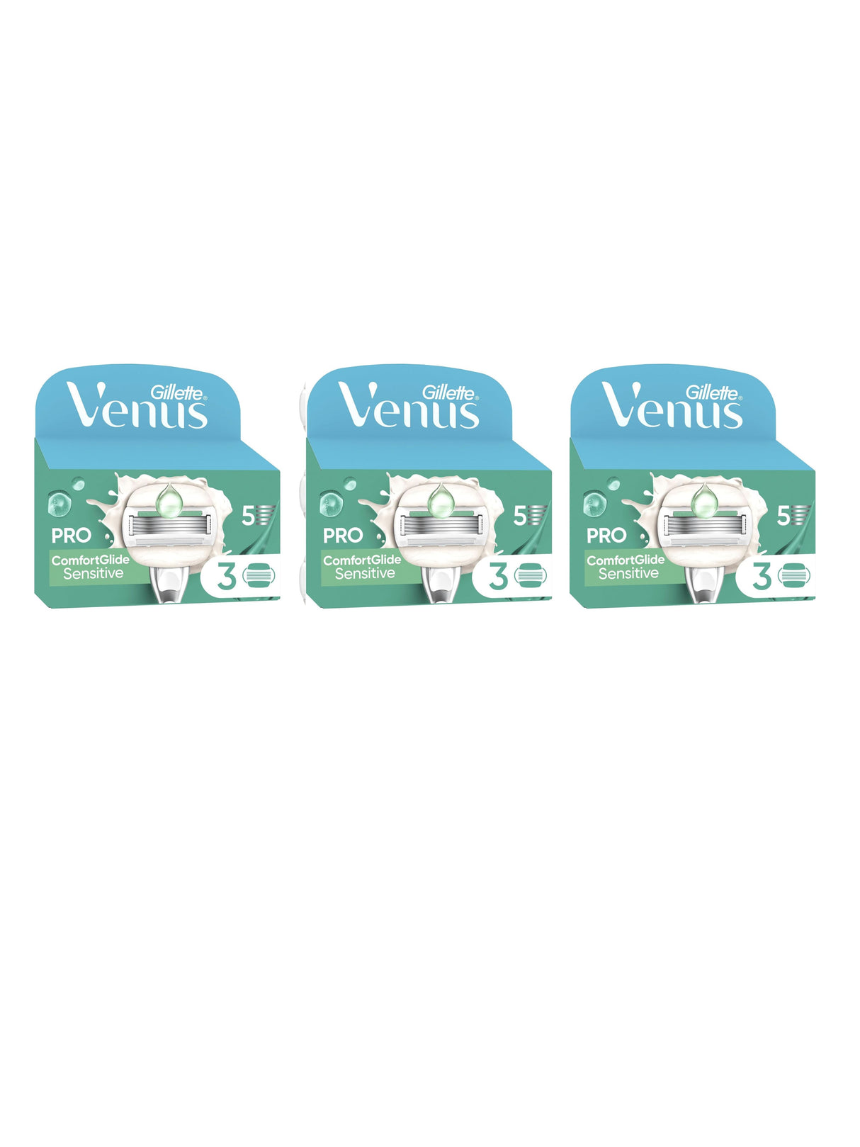 Gillette Venus ComfortGlide Sensitive - 9 Piece Bundle (3 packs of 3)
