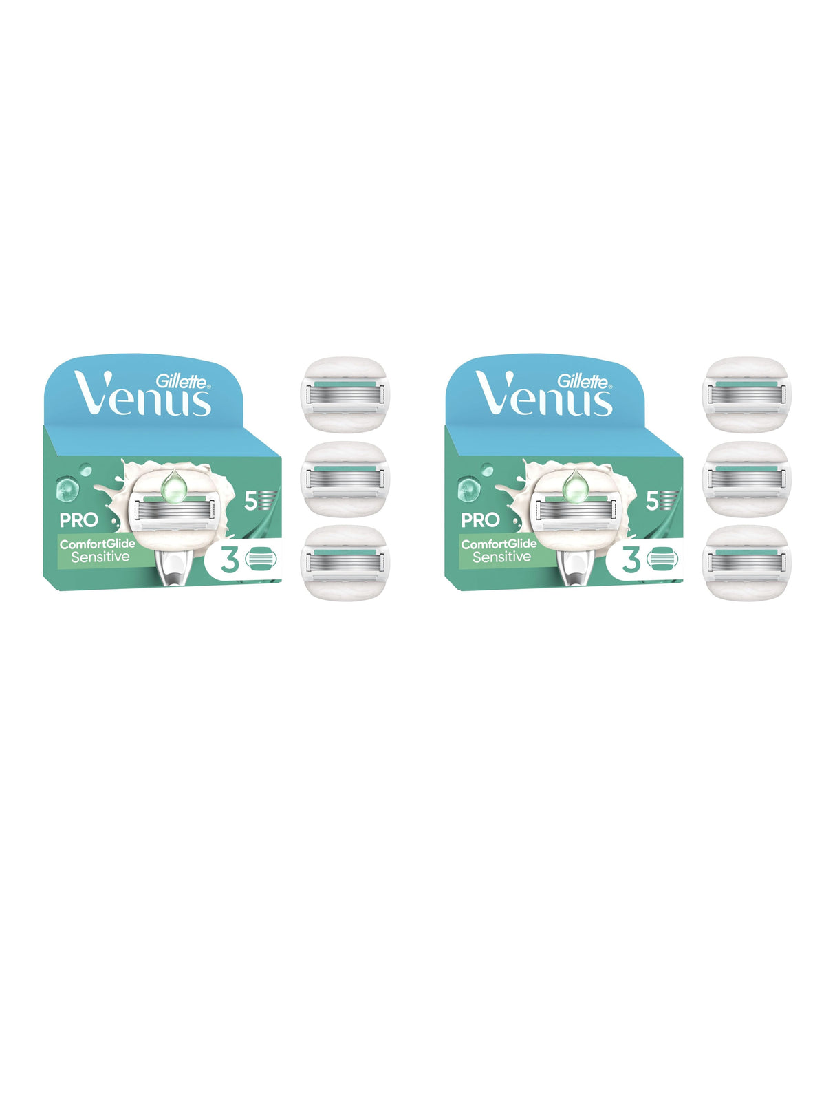Gillette Venus ComfortGlide Sensitive - 6 Piece Bundle (2 packs of 3)