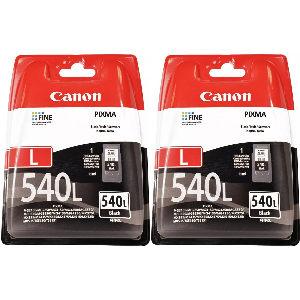 Canon PG-540L Black Ink Cartridge Twin Pack