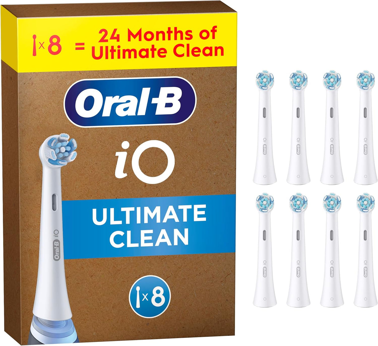 Oral-B iO Ultimate Clean Electric Toothbrush Heads White - 8 Pack