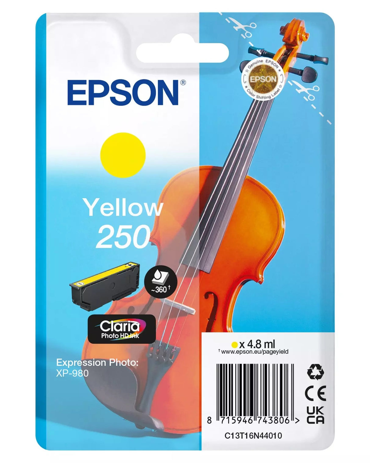 Epson 250 Violin Yellow Ink Cartridge