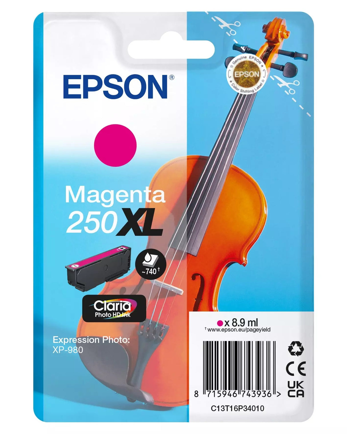 Epson 250XL Violin Magenta Ink Cartridge