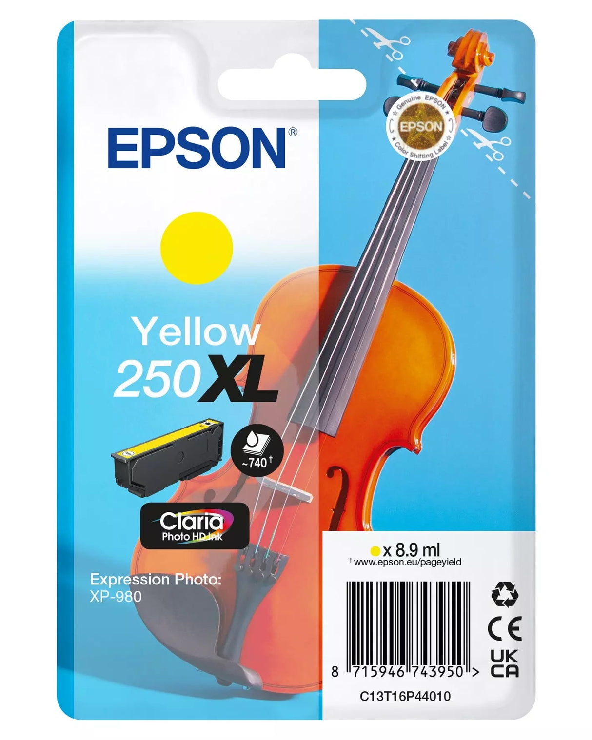 Epson 250XL Violin Yellow Ink Cartridge