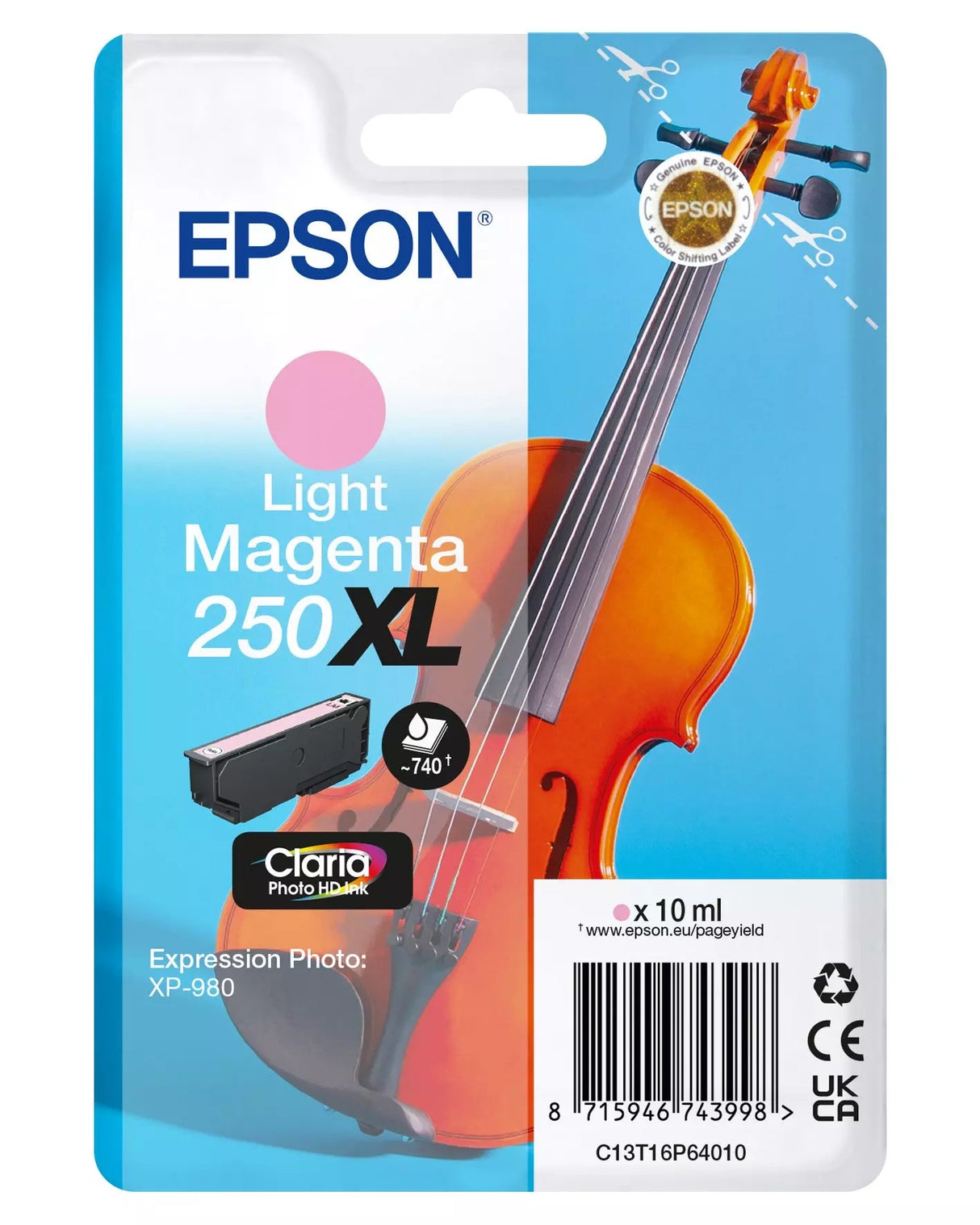 Epson 250XL Violin Light Magenta Ink Cartridge