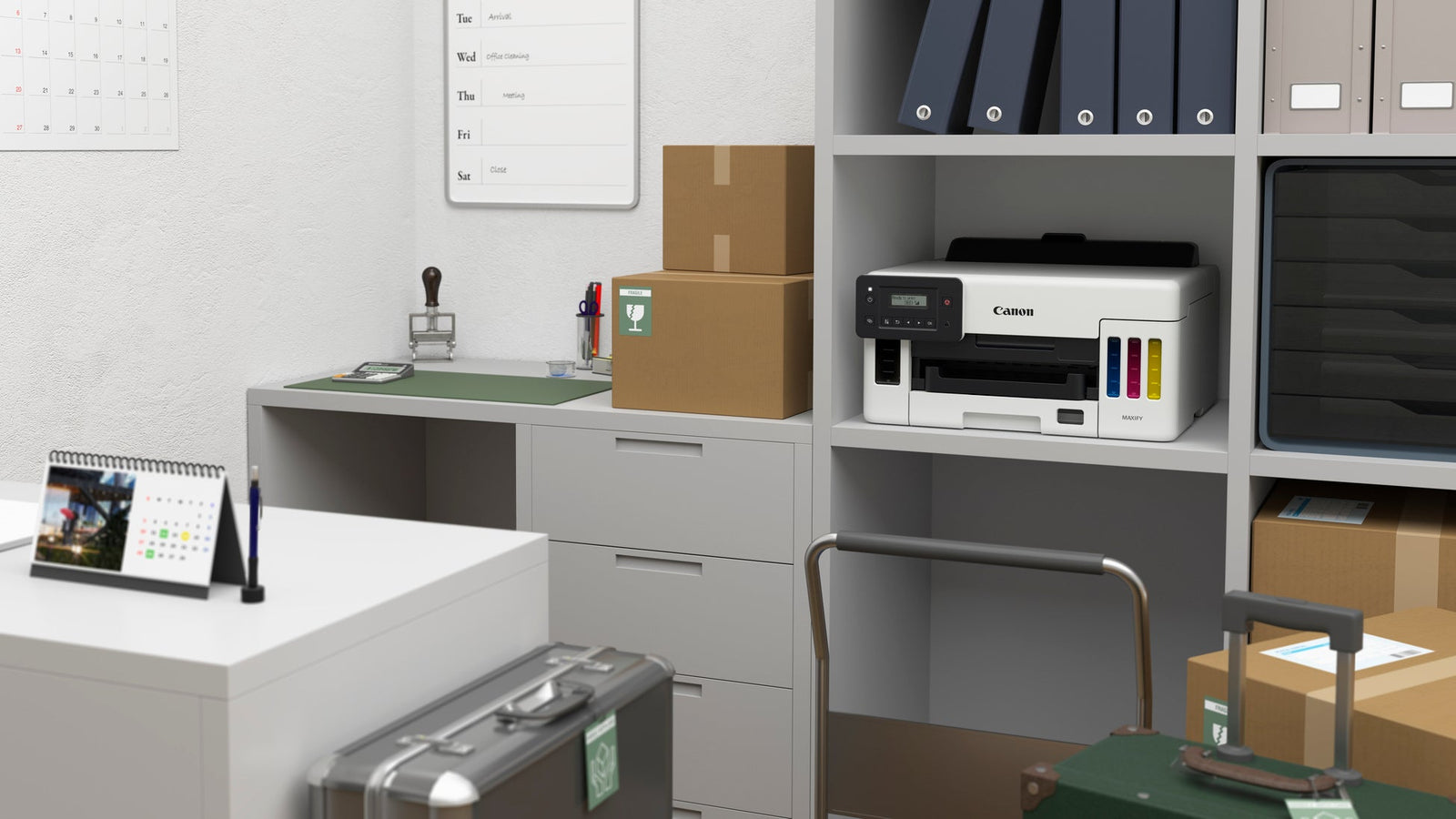 a printer in an office setting