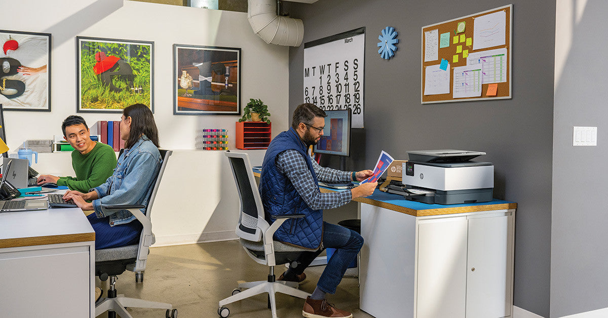 small business setting with a printer