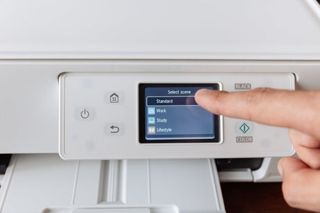 troubleshooting a printer issue via the LCD display