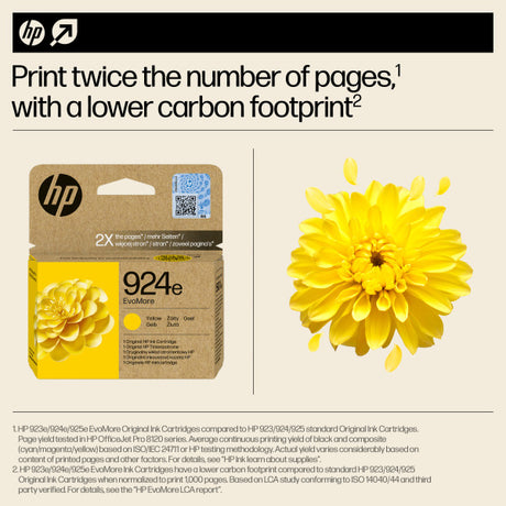 HP 924e EvoMore Yellow Ink Cartridge - 4K0U9NE