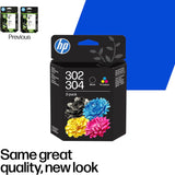 HP 302/304 Black and Colour Ink Cartridge Combo Pack - B82L1AE