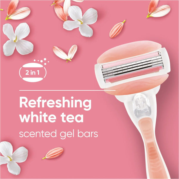 Gillette Venus ComfortGlide Spa Breeze Women's Razor + 3 2-In-1 Razor Blade Refills