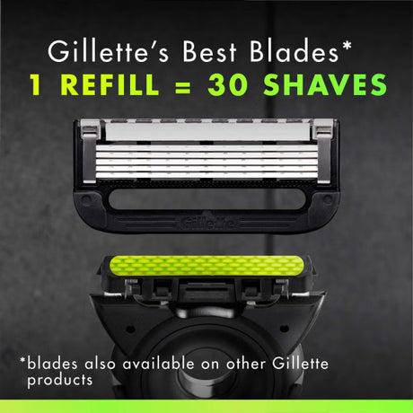Gillette Labs Razor with Exfoliating Bar – Magnetic Stand, Travel Case and 4 Blade Refills