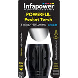 Infapower F011 3 Watt Powerful Pocket Torch, Black