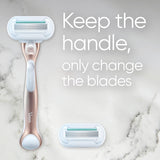Gillette Venus Deluxe Smooth Sensitive Women's Razor + 1 Blade Refill with Rose Gold Metal Handle
