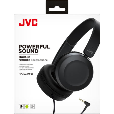 JVC Foldable Headphones with Remote Mic - Black