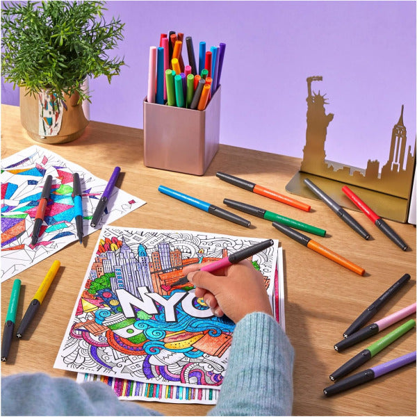 Paper Mate Metallic Felt Tip Pens, 0.7mm Medium Tip, Assorted Colours, Pack of 6 (21373619)