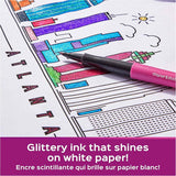 Paper Mate Metallic Felt Tip Pens, 0.7mm Medium Tip, Assorted Colours, Pack of 6 (21373619)