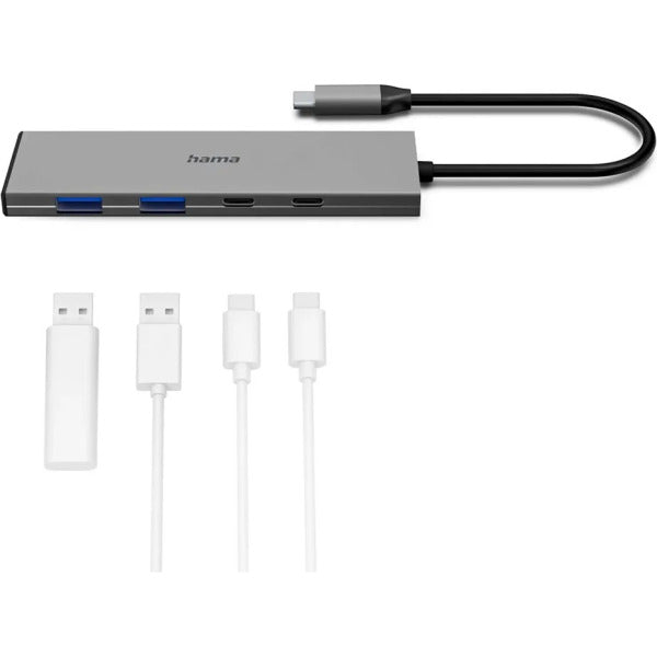 Hama USB-C Hub Gen 2, USB-A & USB-C, Silver - 200147