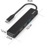 Hama USB-C Hub, 5 Ports, 3x USB-A, USB-C, LAN - 200117