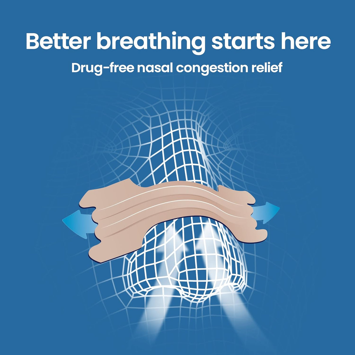 Breathe Right Snoring Congestion Relief Nasal Strips Small/Medium Original 30 Strips - 3 Packs