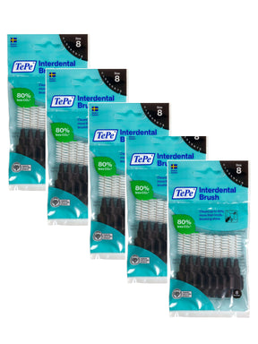 TePe Black 1.5mm 5 Packets of 8 - (40 Brushes) Bundle