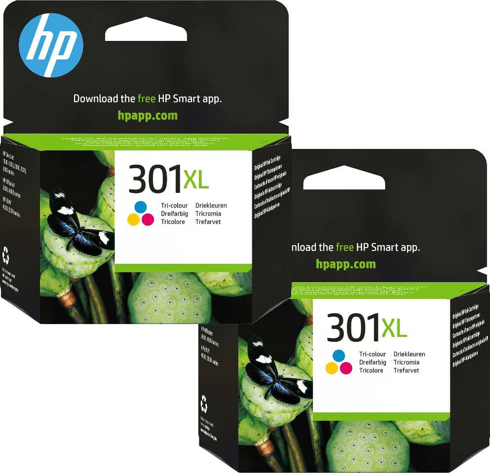 HP 301XL Colour Ink Cartridge Twin Pack