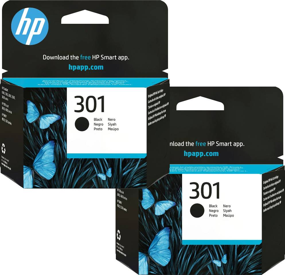 HP 301 Black Ink Cartridge Twin Pack