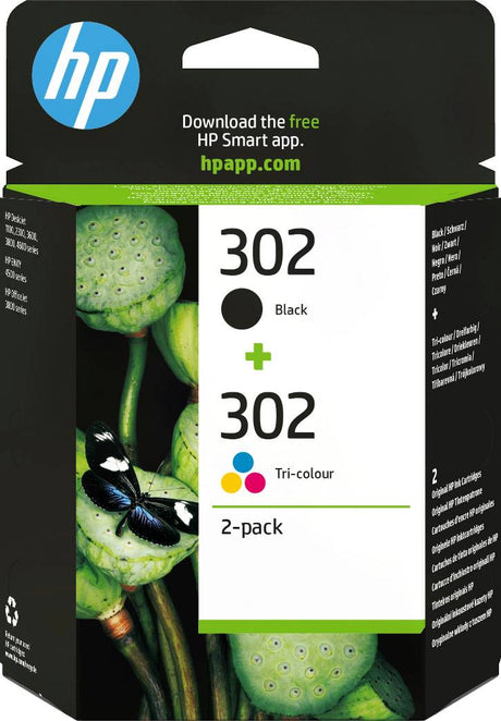 HP 302 Black and Colour Ink Cartridge Combo Pack - X4D37AE