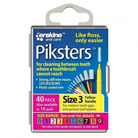 Piksters Interdental Brushes Yellow Size 3 - Pack of 40