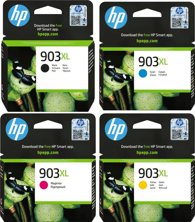 HP 903XL Black Cyan Magenta Yellow Ink Cartridge Bundle Pack