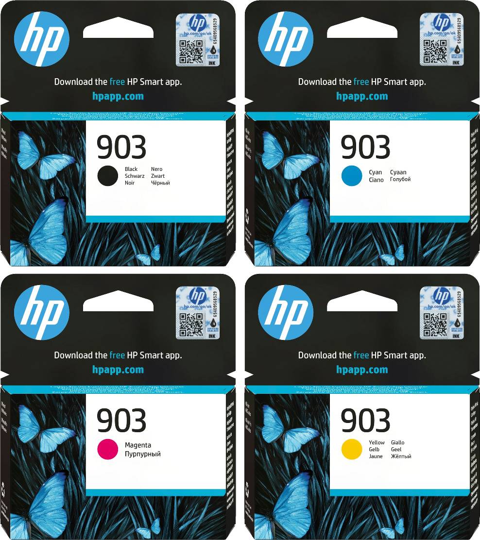 HP 903 Black Cyan Magenta Yellow Ink Cartridge Bundle Pack
