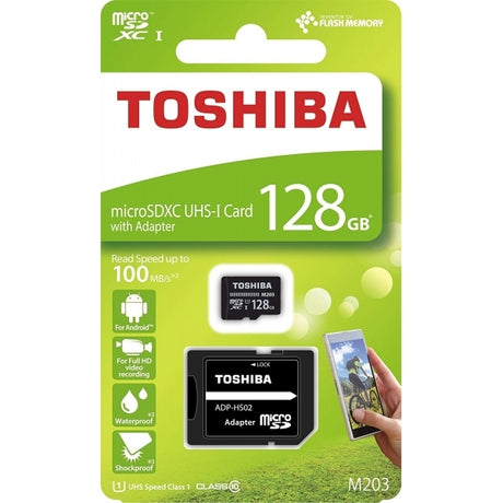 Toshiba 128GB M203 MicroSD Class 10 U1 100MB/s with Adapter Black