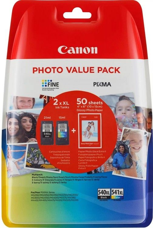 Canon PG-540XL Black and CL-541XL Colour Ink Cartridge Combo Pack - 5222B013