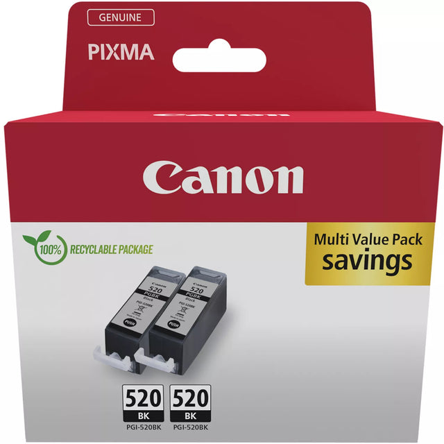 Canon PGI-520 Black Ink Cartridge Twin Combo Pack - 2932B019