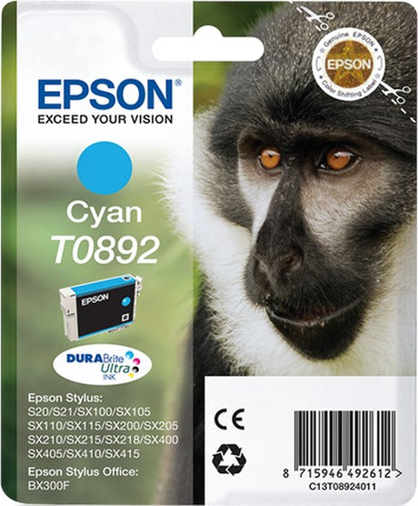 Epson T0892 Monkey Cyan Ink Cartridge