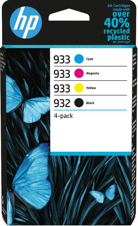 HP 932 Black and 933 Cyan Magenta Yellow Ink Cartridge Combo Pack - 6ZC71AE