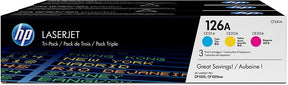HP 126A 3-Pack Cyan/Magenta/Yellow Original LaserJet Toner Cartridges - CF341A