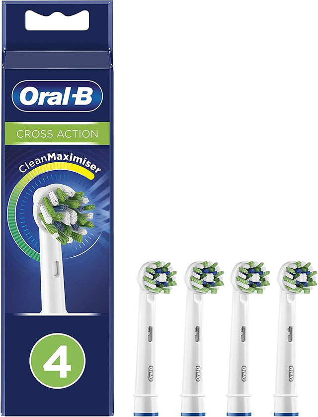 Oral-B CrossAction Electric Toothbrush Heads with CleanMaximiser - 4 Pack