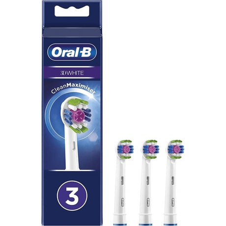 Oral-B 3D White Electric Toothbrush Heads with CleanMaximiser - 3 Pack