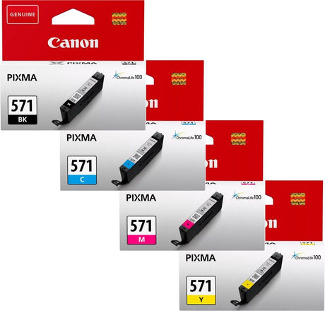 Canon CLI-571 Black Cyan Magenta Yellow Bundle Pack