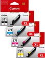 Canon CLI-571XL Black Cyan Magenta Yellow Bundle Pack