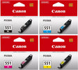 Canon CLI-551 Black Cyan Magenta Yellow Bundle Pack