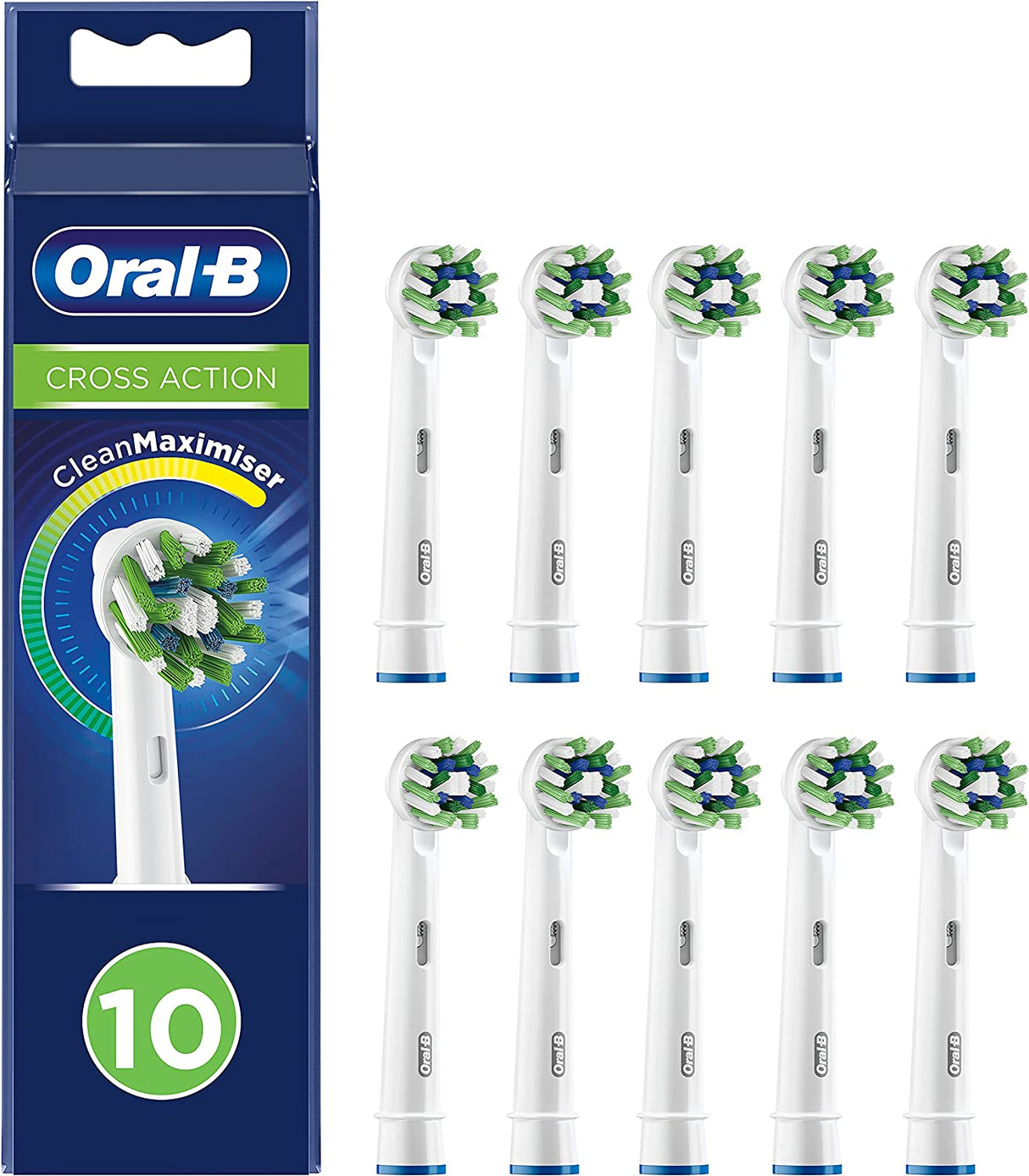 Oral-B CrossAction Electric Toothbrush Heads with CleanMaximiser - 10 Pack