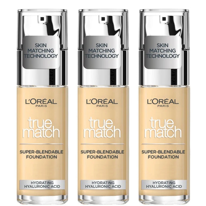 L'Oreal Paris True Match Foundation 1C Rose Ivory 30ml - 3 Pack