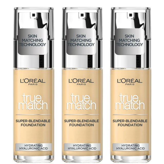 L'Oreal Paris True Match Foundation 1C Rose Ivory 30ml - 3 Pack