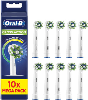 Oral-B CrossAction Electric Toothbrush Heads with CleanMaximiser - 10 Piece Bundle (2 Packs of 5)